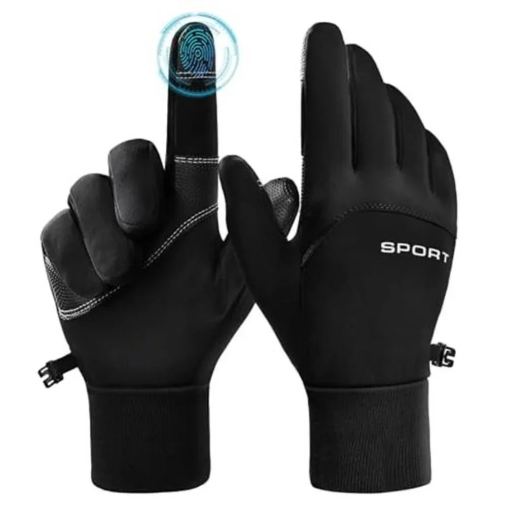 Mens Winter Cycling Gloves Touchscreen Waterproof Anti Slip Warm Biking Gloves